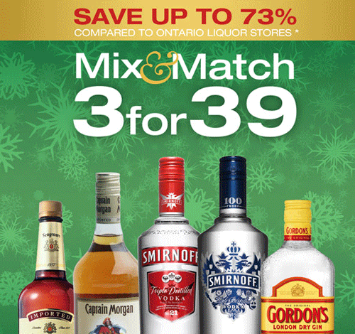 smirnoff gibsons captain morgan gordon's sale blue water duty free